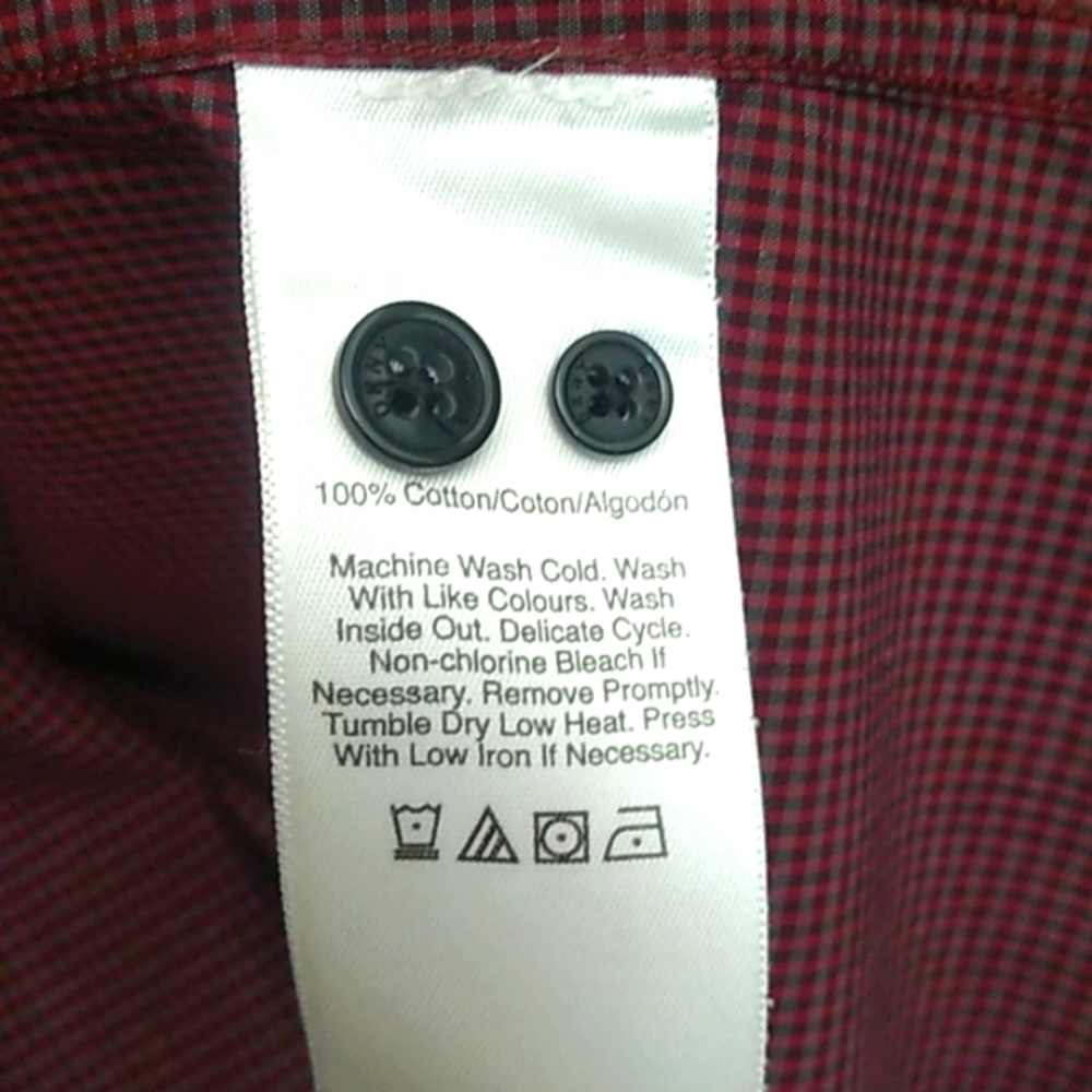 DKNY Slim Fit Dress Shirt, Burgundy, 15-1/2 / 34-35 - Picture 6 of 7
